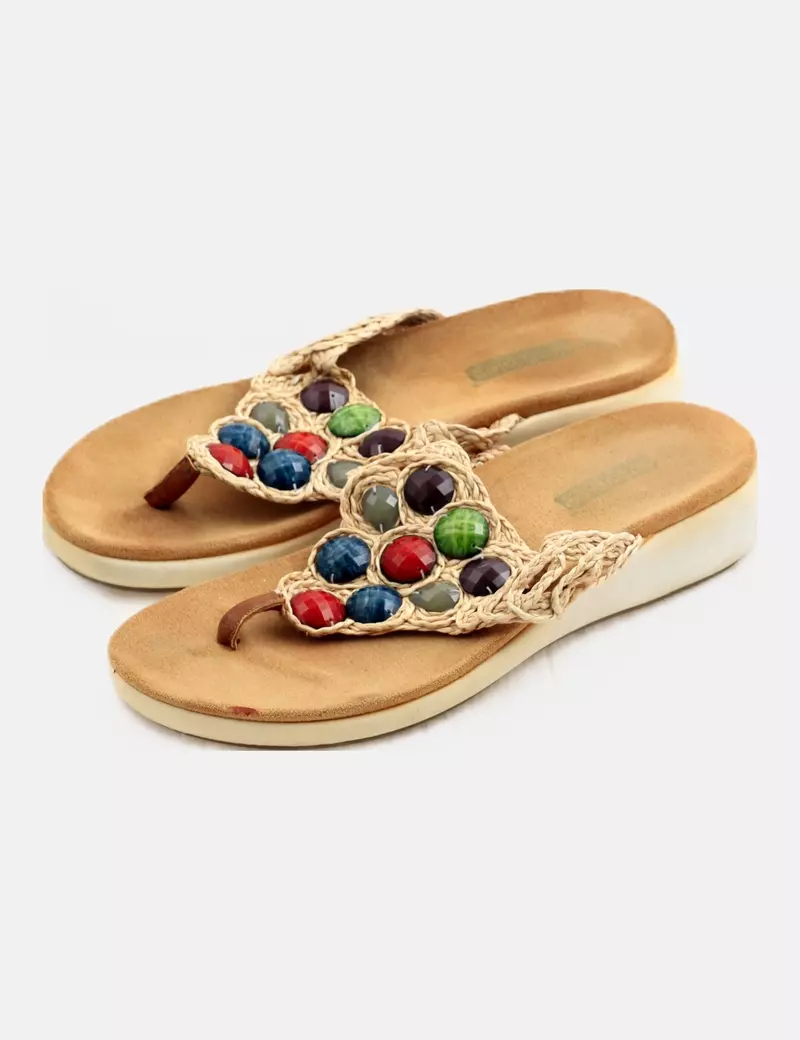 Amarpies Sandalia multicolor abalorios