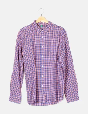 Benetton Camisa azul cuadros