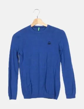 Benetton Jersey azul liso