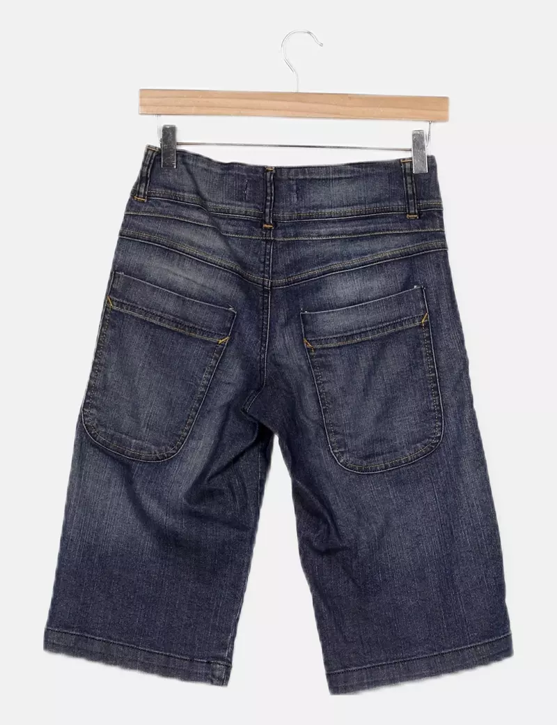 Bershka Bermuda denim azul