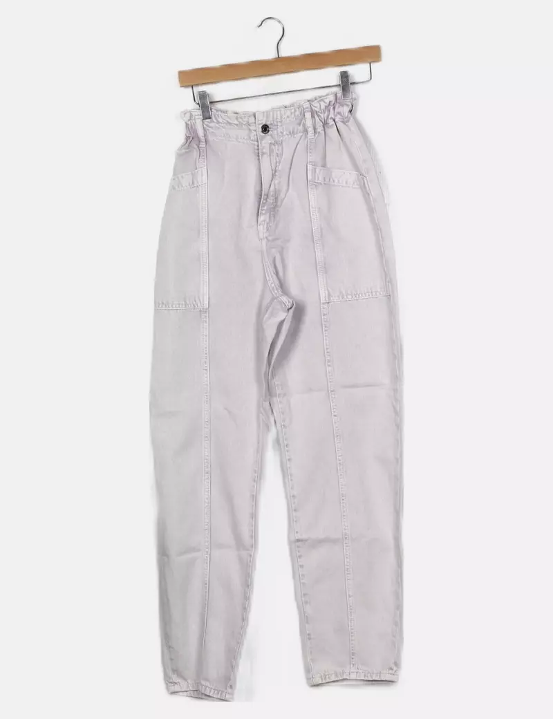 Bershka Pantalón baggy morado