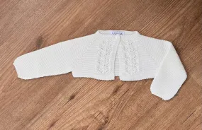 Chaquetita corta para bautizo color beige. Unisex