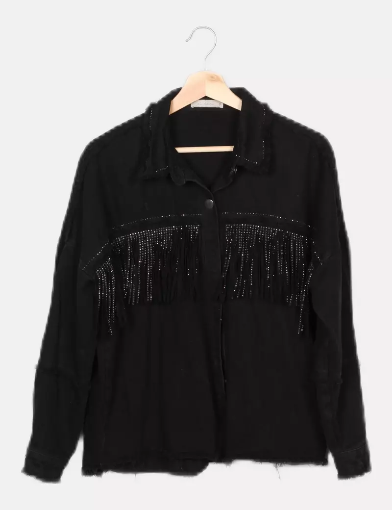 New Collection Cazadora negra abalorios