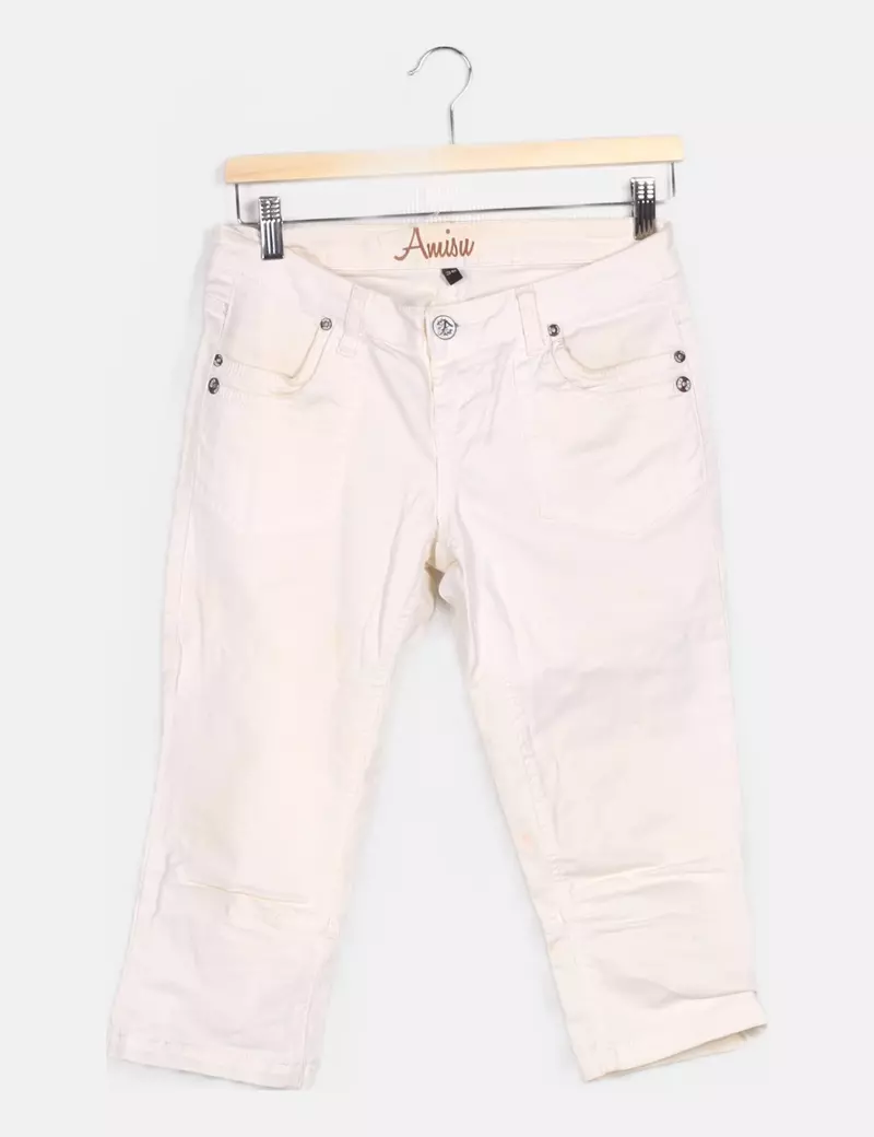 New Yorker Pantalón blanco denim pirata