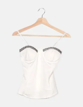 NoName Corset blanco puntilla