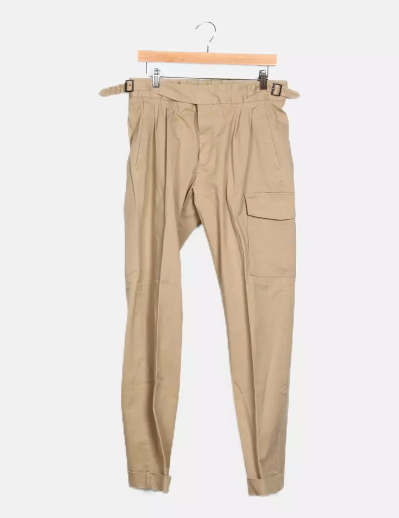 Puroego Pantalón beige hebillas