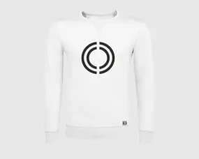 Sudadera cuello redondo clásica unisex Customizashop color blanco
