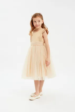 Vestido ceremonia niña Violette dorado