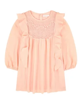 Vestido Niña CHLOÉ Rosa Crepe
