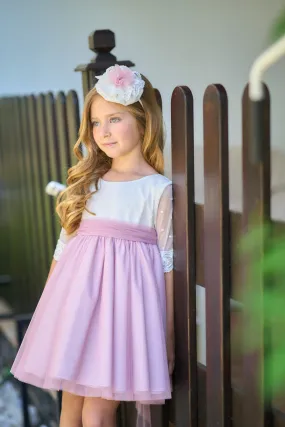 Vestido niña tul bicolor rosa